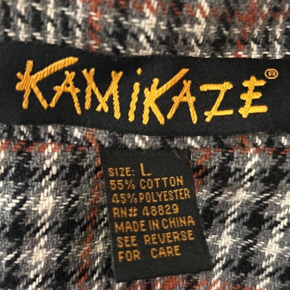 Kamikaze SZ L Glen Plaid button front jacket academia essential office casual - Picture 6 of 8